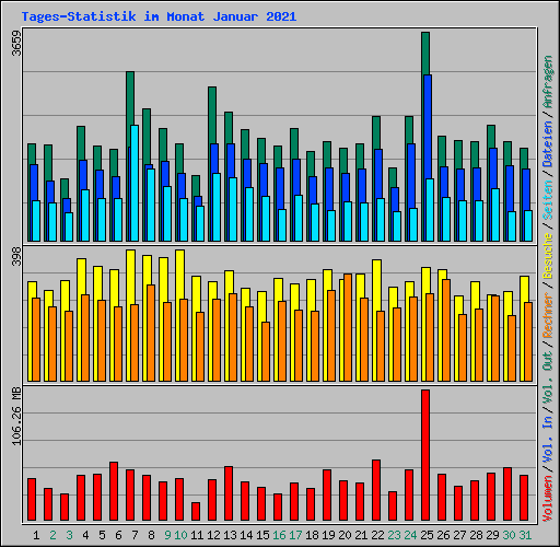 Tages-Statistik im Monat Januar 2021