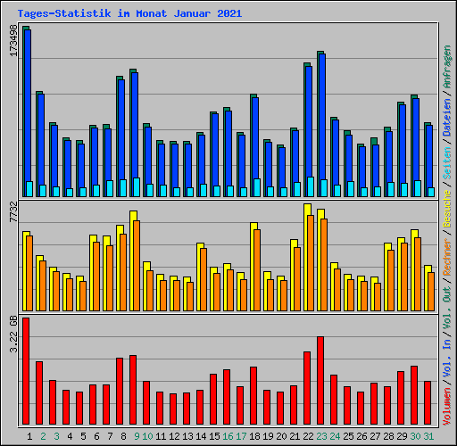 Tages-Statistik im Monat Januar 2021